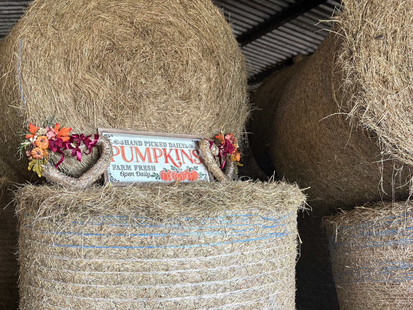 The Rustic Pumpkin Straw Heart ( Right side design)